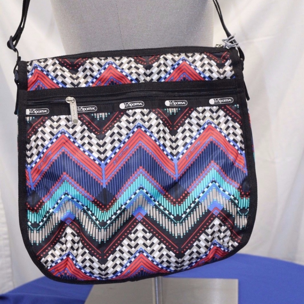 LeSportsac Rebecca Beaded Chevron Large Zip Top